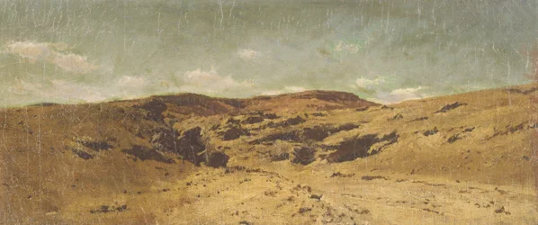 Paysage désertique avec caravane